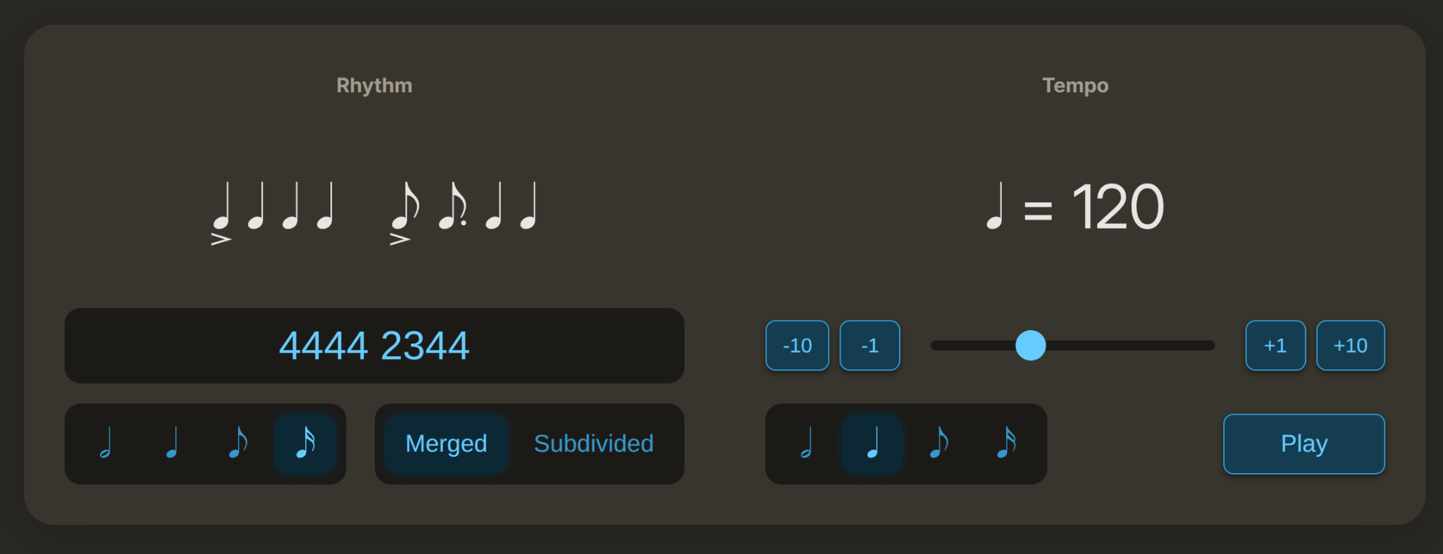 screenshot of the OddMeter metronome app